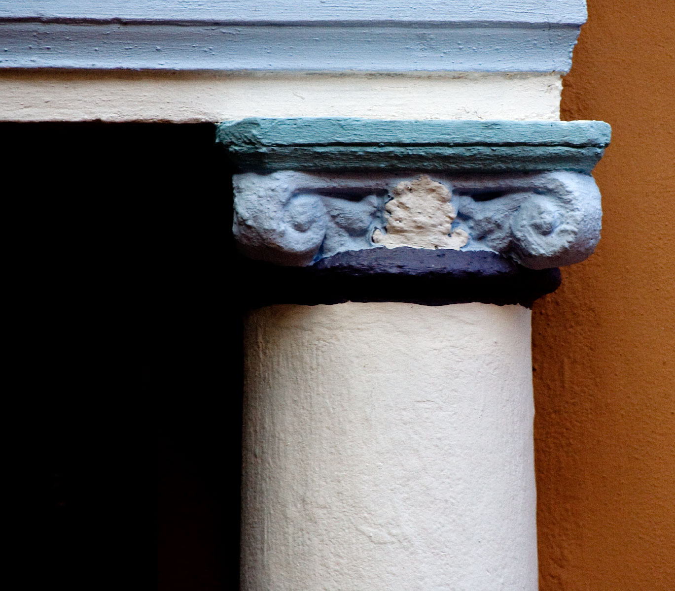 "Deco Detail Blue Pillar"     <br>            South Beach-Miami