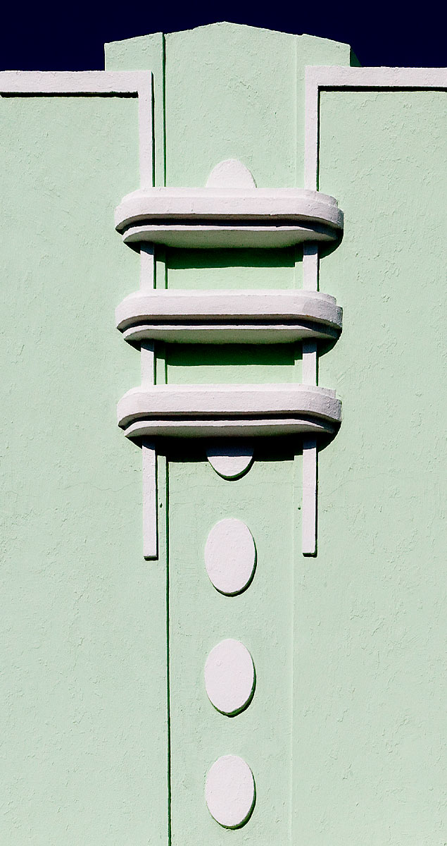 "Deco Detail Green and White Detail" South Beach-Miami