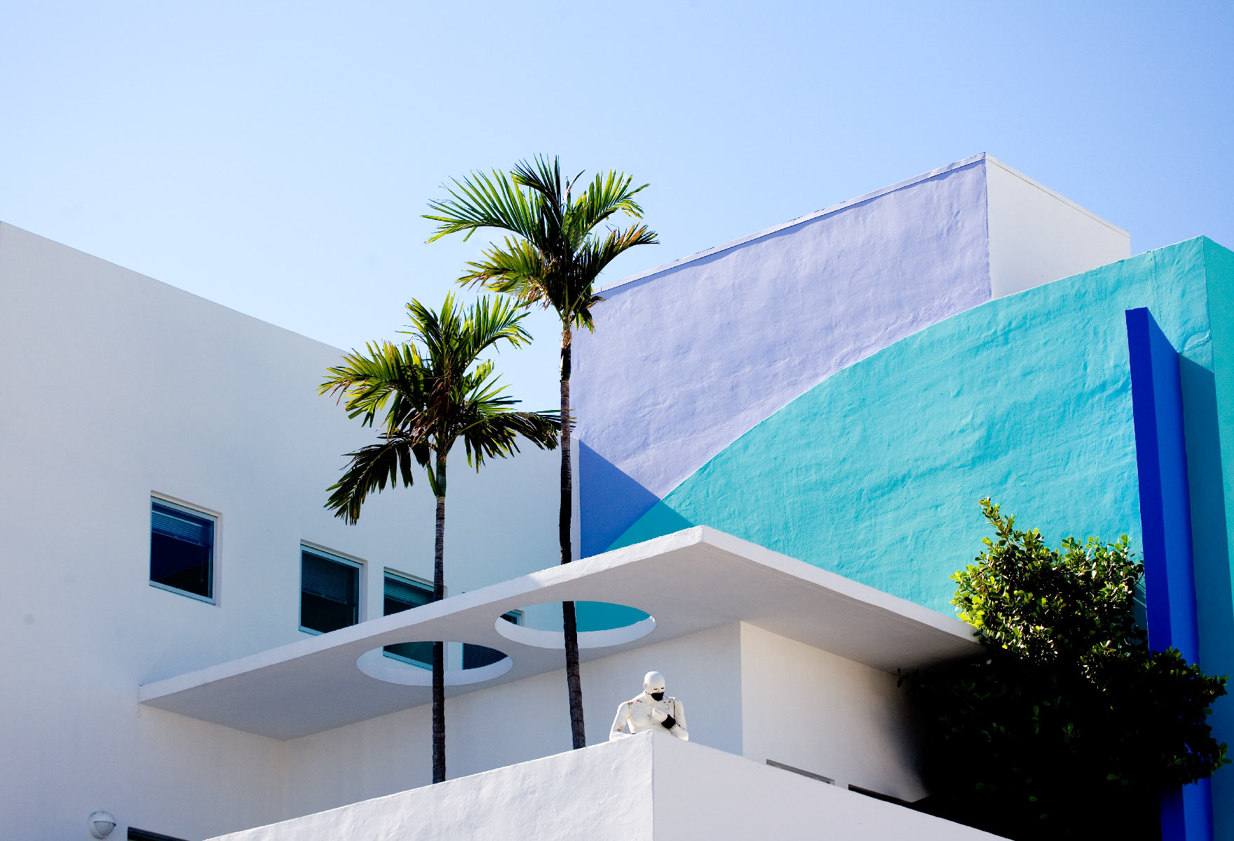 "Architectural Design Palms on Roof"  <br>  South Beach-Miami