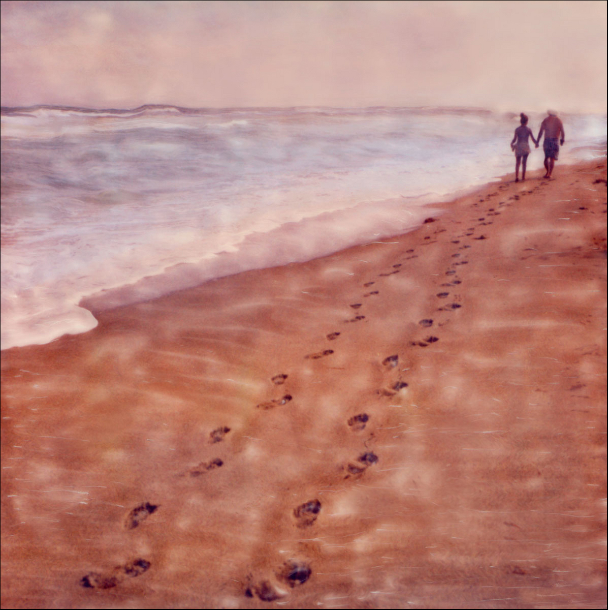 "Footprints of Couple Walking on Beach at Sunrise#2"<br> Ft Lauderdale, FL