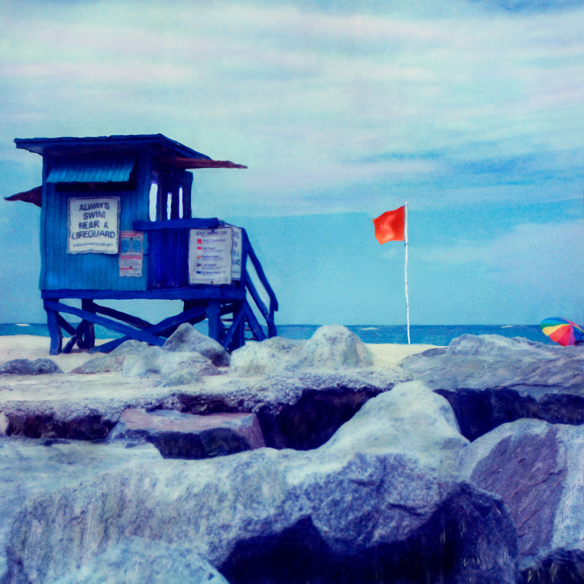 "Lifeguard Shack on Rock Jetty"<br> Haulover Beach, Miami, FL