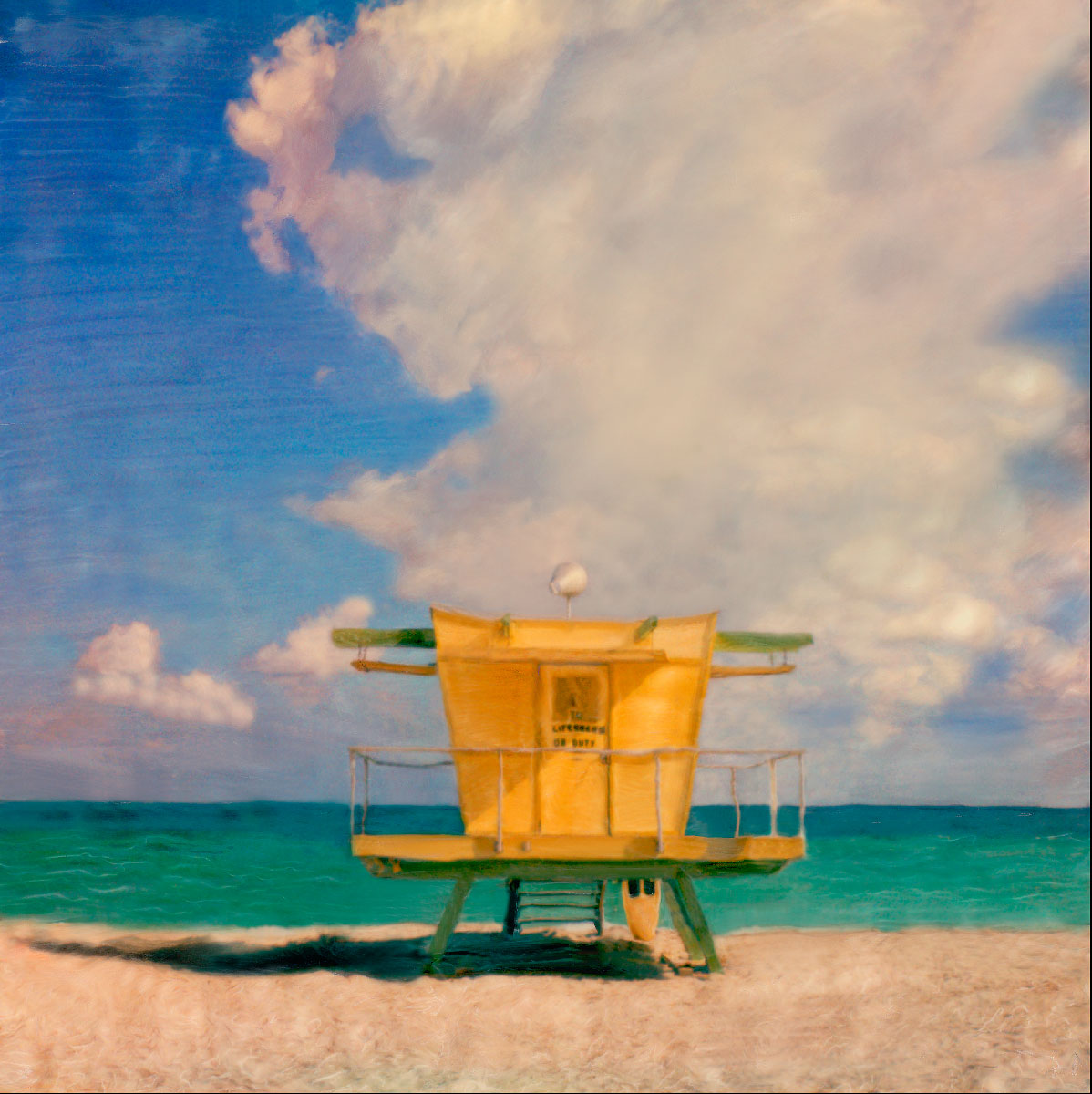 "Miami Beach Lifeguard Stand #3" <br> with Surfboard