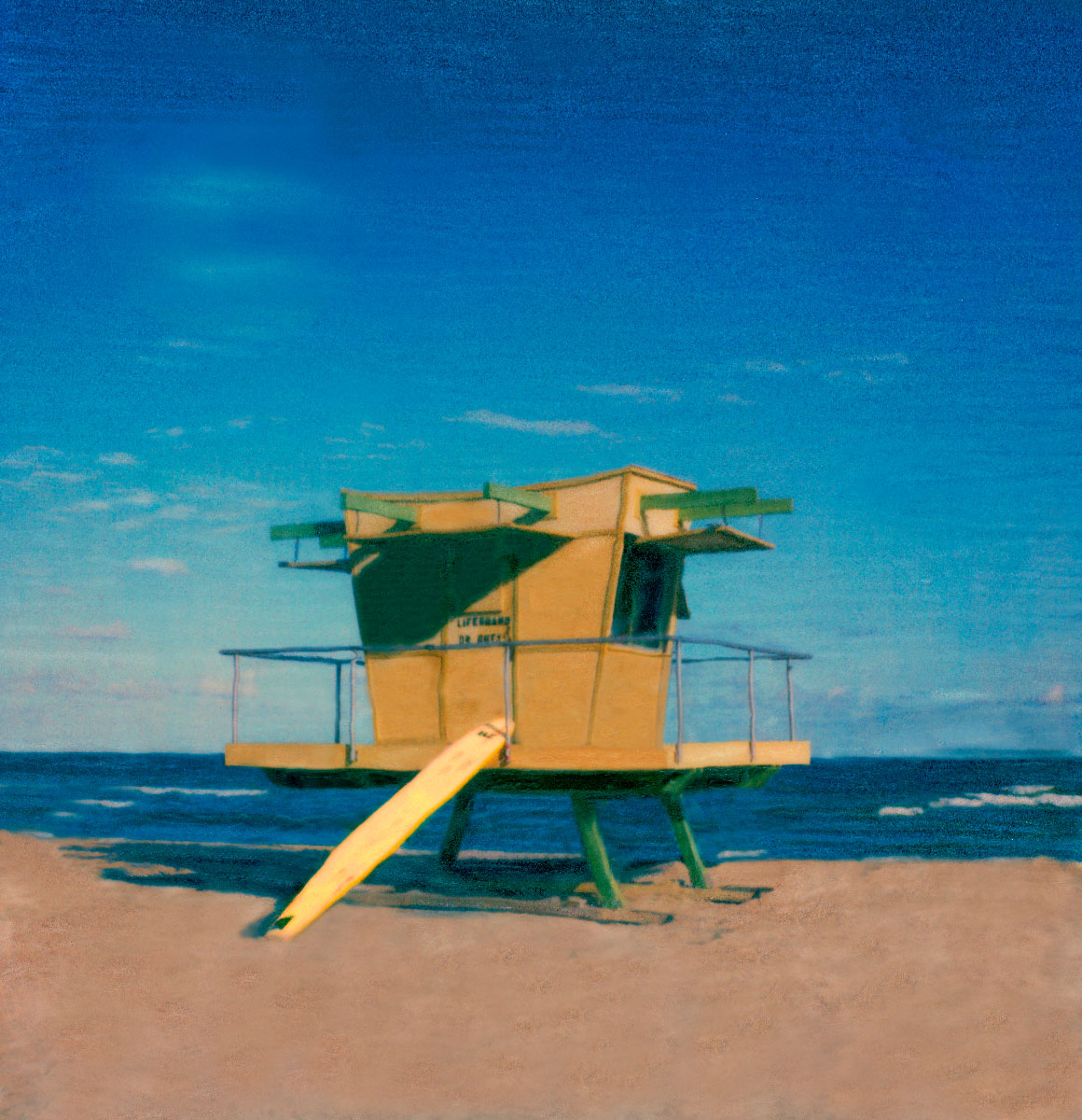 "Miami Beach Lifeguard Stand #1" with Surfboard