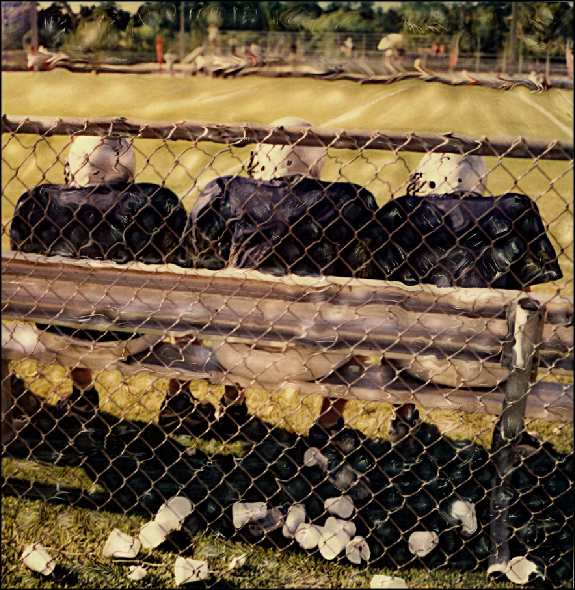 "Football Players on the Bench" <br> Three Players Waiting, Pompano Beach, FL