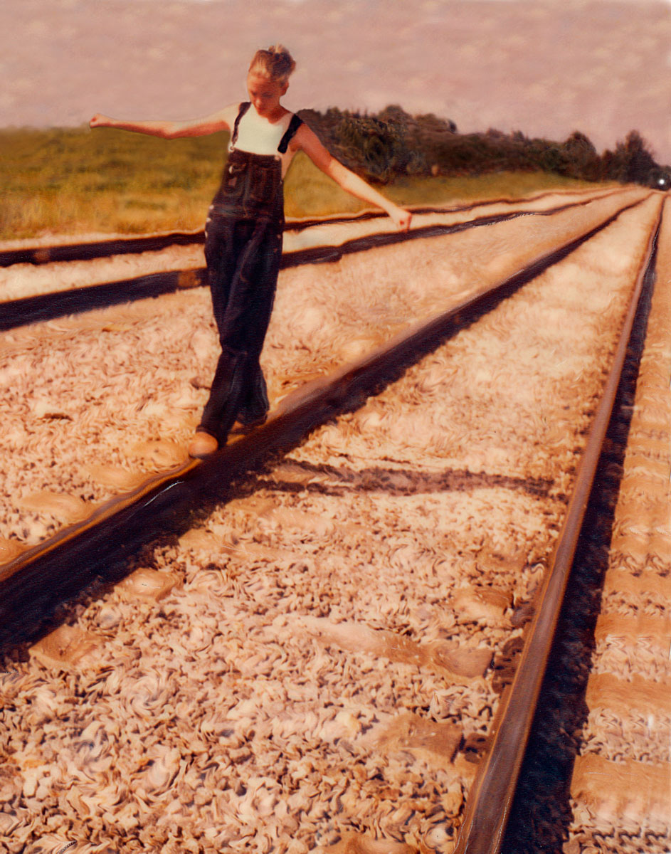 "Balancing on Railroad Tracks" <br>Young Girl on Tracks, Ft Lauderdale, FL