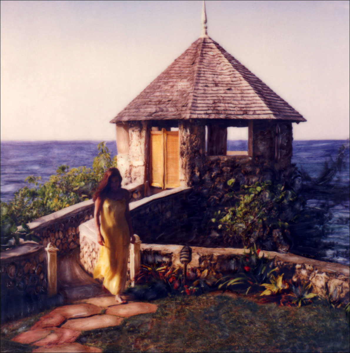 "Woman at Oceanfront Gazebo" <br> Jamaica