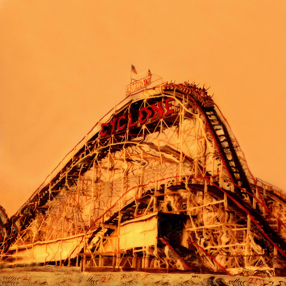 "The Cyclone"<br> The Original Wooden Roller Coaster Ride, Coney Island, Brooklyn, NY