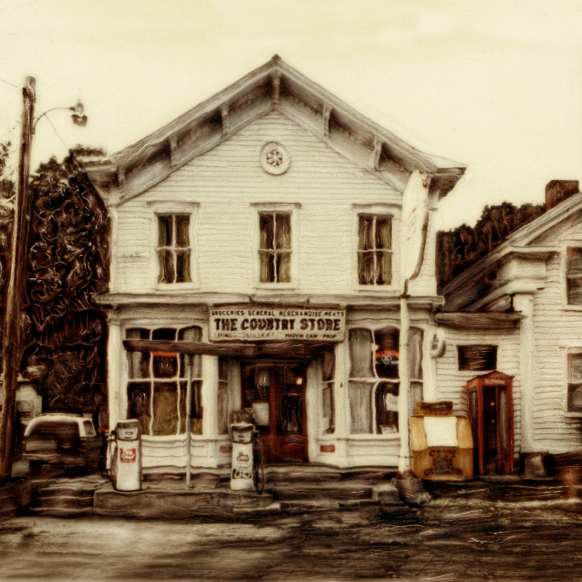 "The Country Store"<br> Old Gas Pumps, Old Phone Booth, Old Ice Maker, Livingstonville, NY