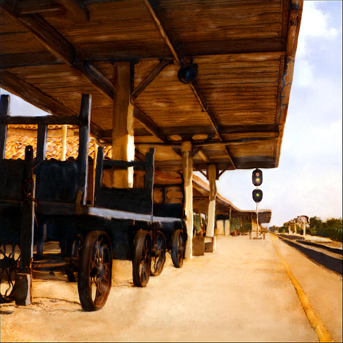 "Old Train Station" A Classic with Metal Wheeled Baggage Carts, Hollywood, FL