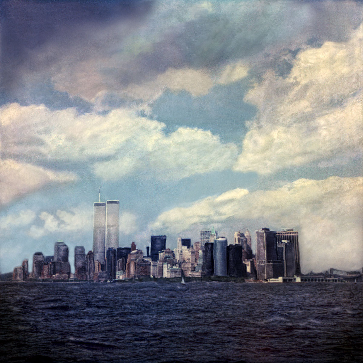 "View from Staten Island Ferry" <br> Looking at Manhattan Island with The World Trade Center Towers, NYC