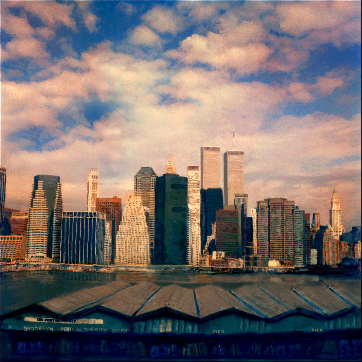 "View from Brooklyn Heights"<br> Looking at Manhattan and The World Trade Center, from the Promenade, Brooklyn, NY