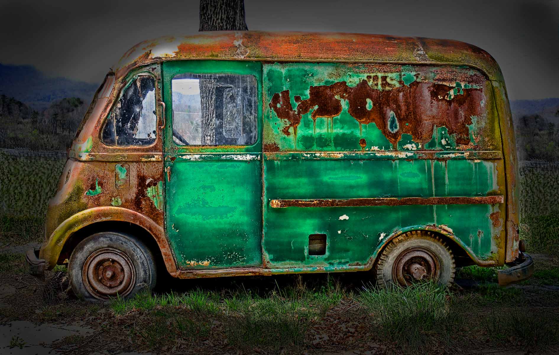 Rust on Metal "Old International Milk Truck"