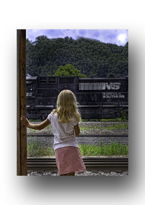 Little girl and Train, Asheville