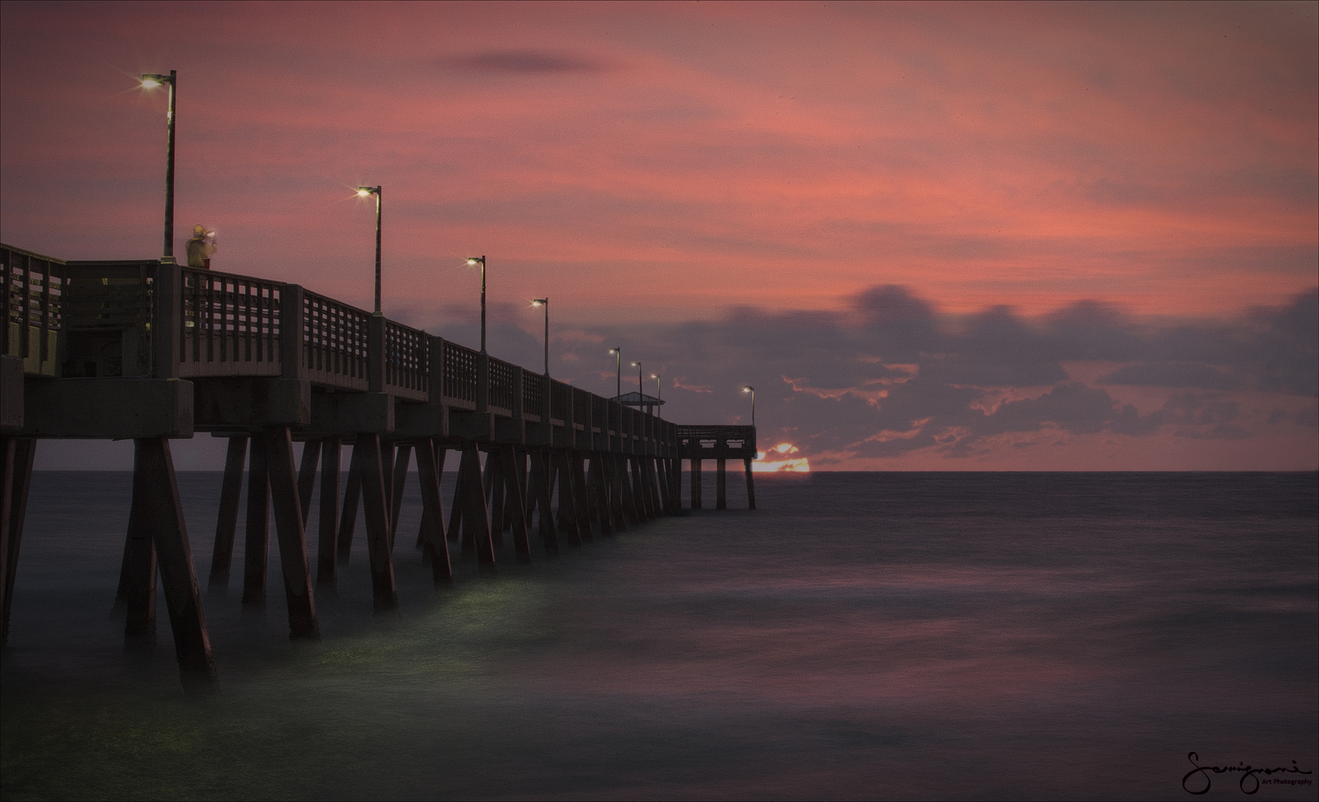 Pier Reflections at Sunrise, Dania Beach, FL