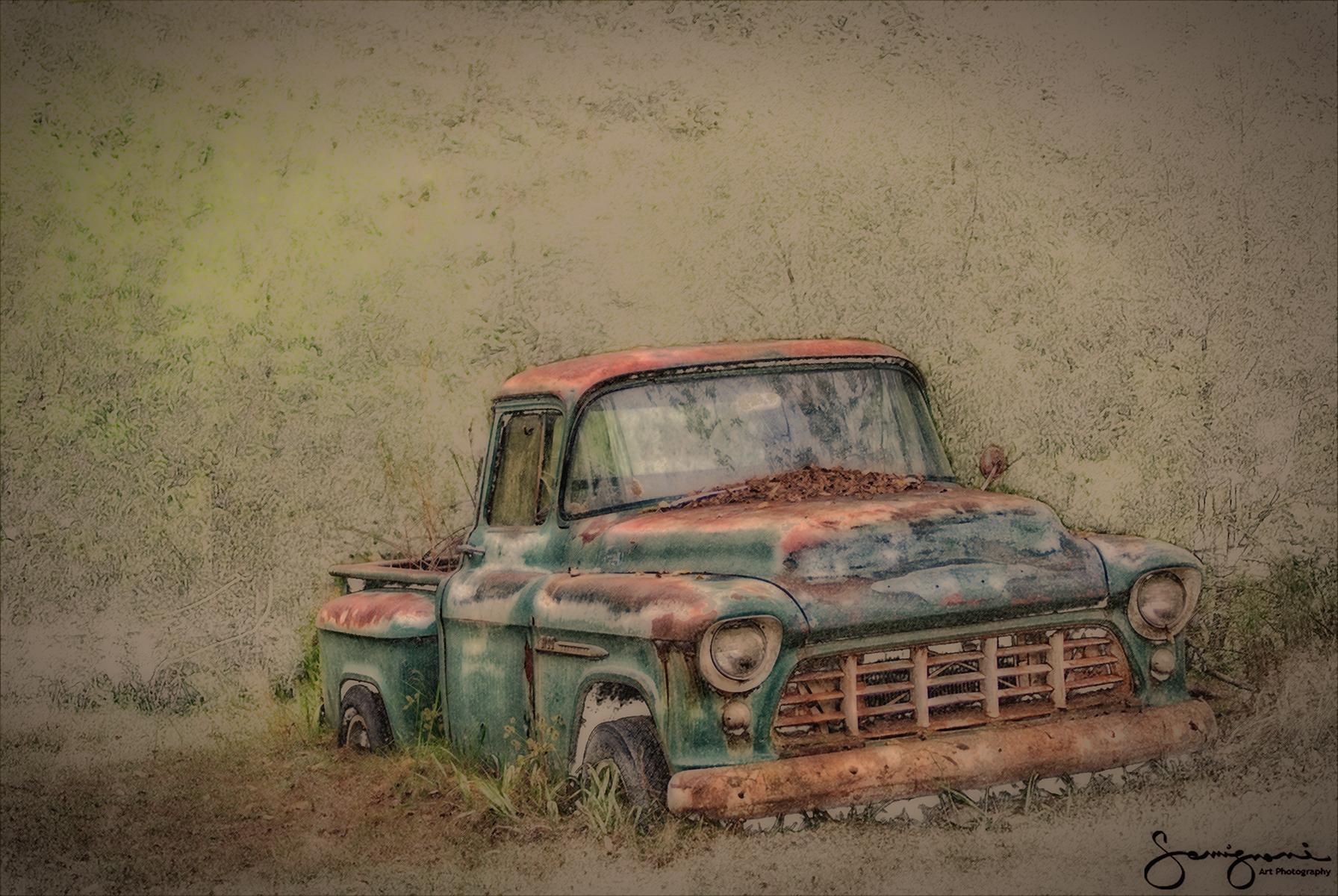 1955 Chevy Pick Up Truck-Pencil
