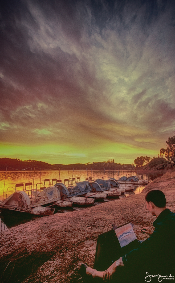 Paddle Boats at Sunrise, Canton China