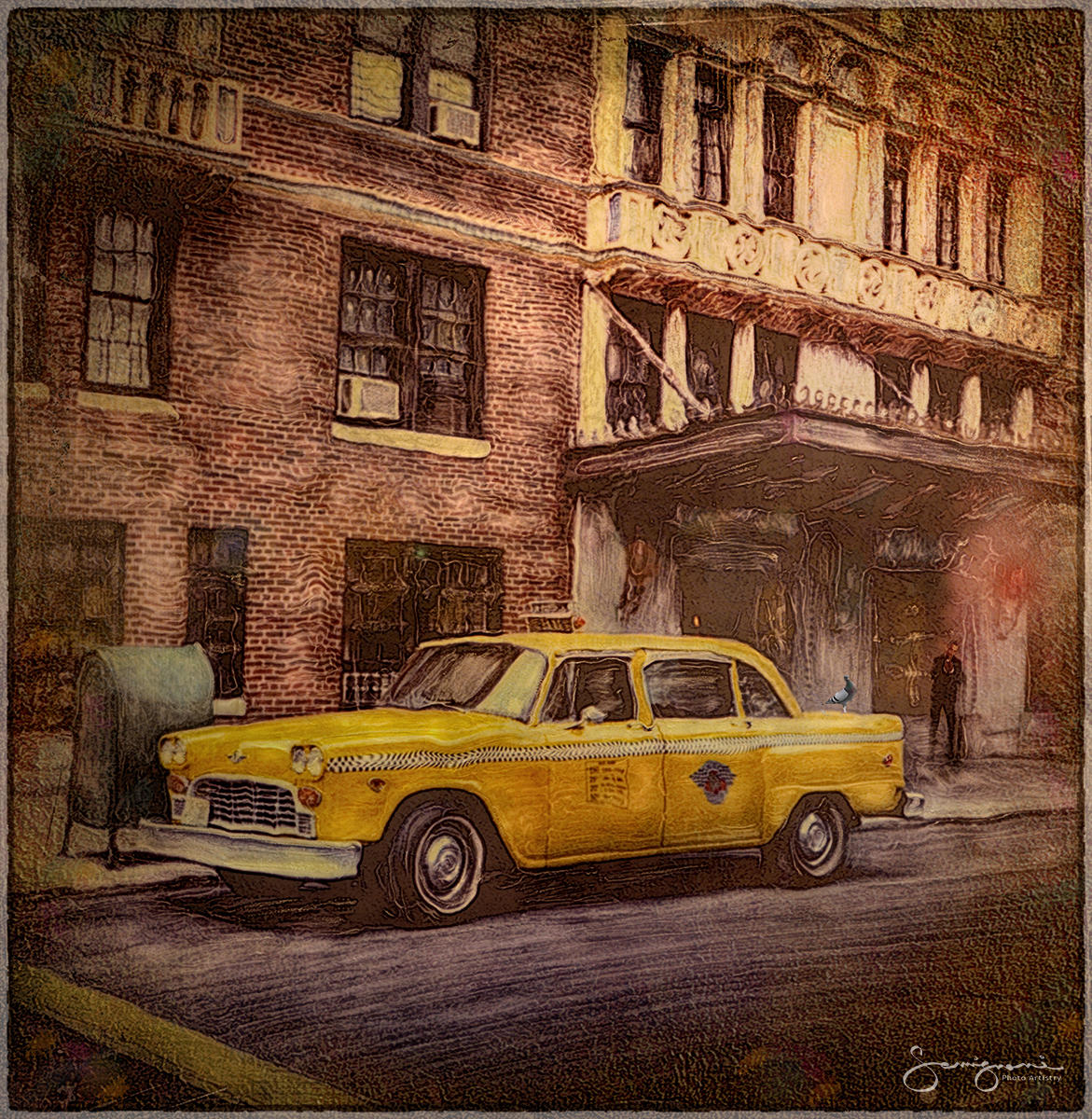 Checker Cab at Washington Square, NYC
